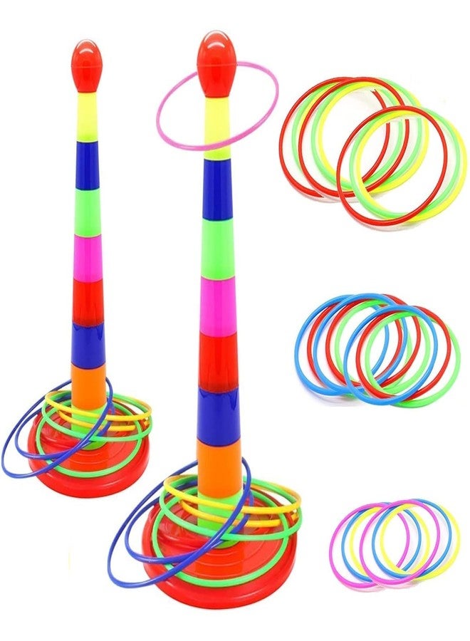 Manwetye 2 Color Columns + 48 Circles, Colorful Happy Circle Game,Children's Play Park, Christmas Party Birthday Party Gift. Suitable for Indoor Holiday Games Family Christmas Party Games - Image 1